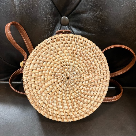 Round Rattan crossbody bag - Picture 5 of 7